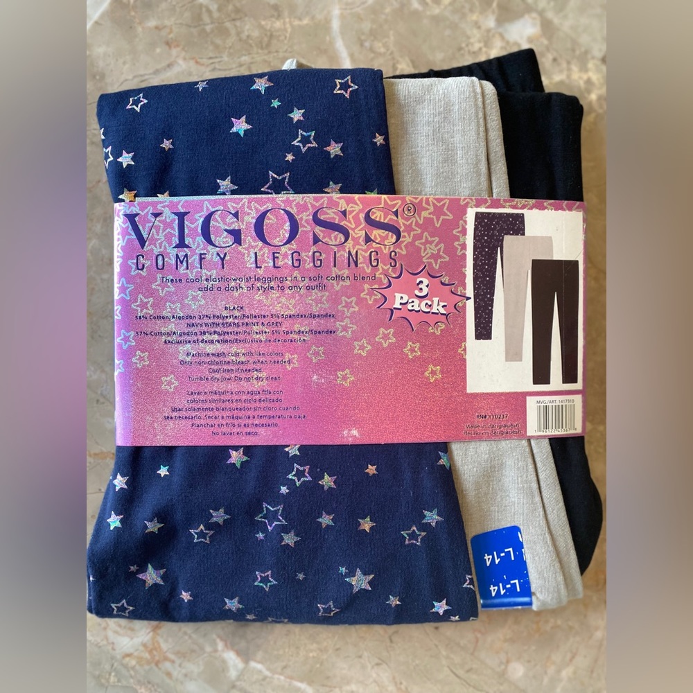 Vigoss Girl’s 3-Pack Youth Comfy Leggings
